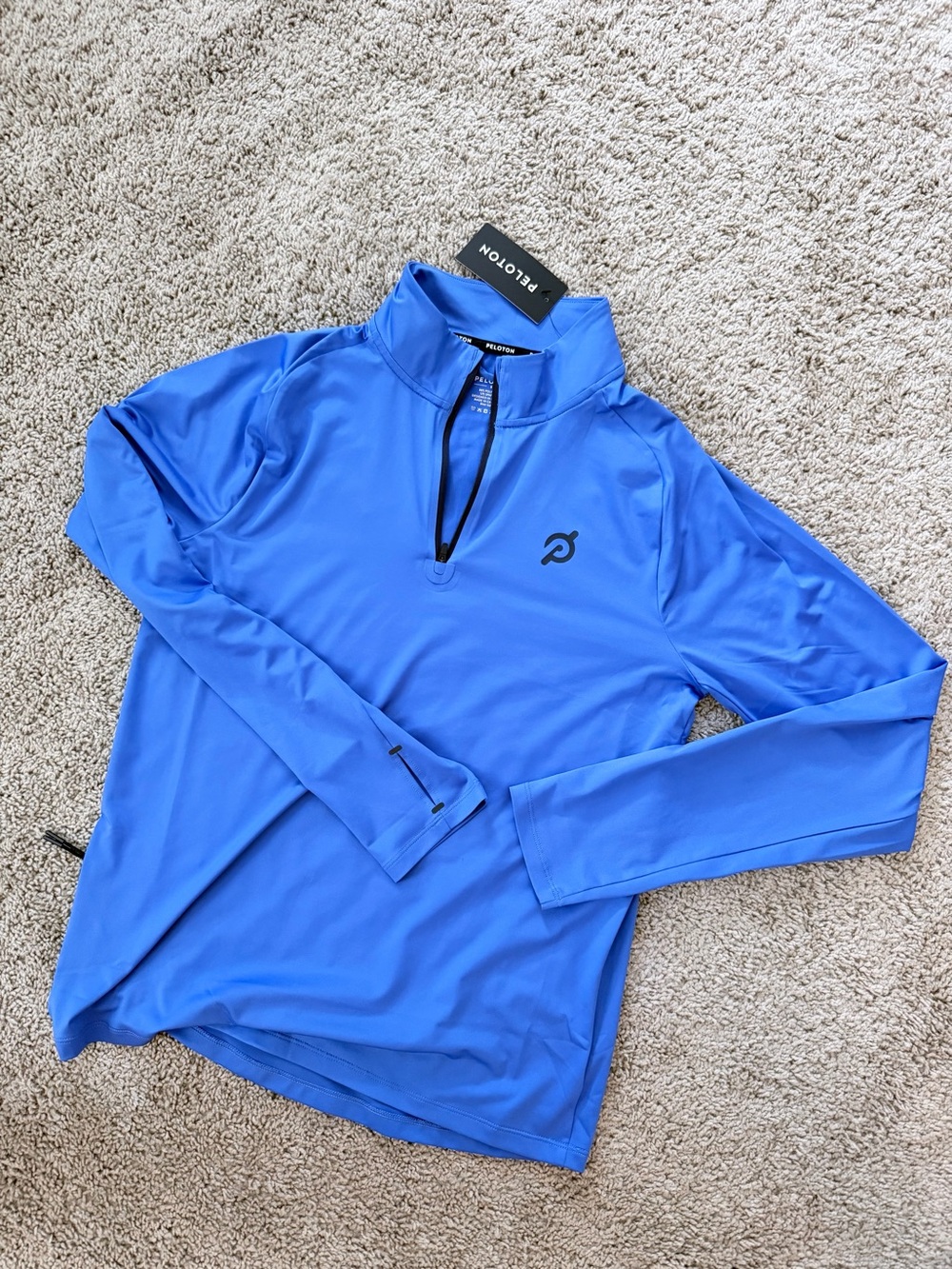Peloton Royal Blue 1/4 Zip Long Sleeve Top